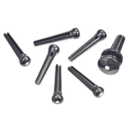 Daddario PWPS10 Plastic Bridge Pins Black With Ivory Dot