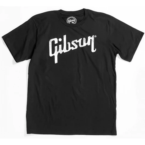 Gibson Distressed Logo Black Camiseta XL