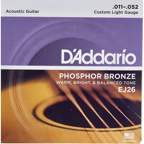 Daddario EJ26 Phosphor Juego Cuerdas Guitarra Acústica 11-52