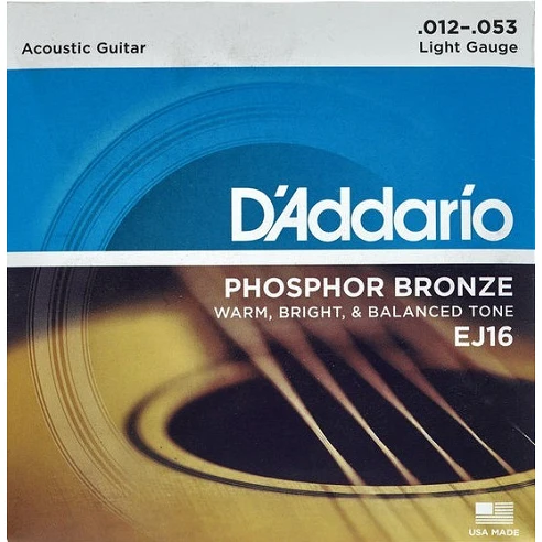 Daddario EJ16 Phosphor Cuerdas Guitarra Acústica 12-53