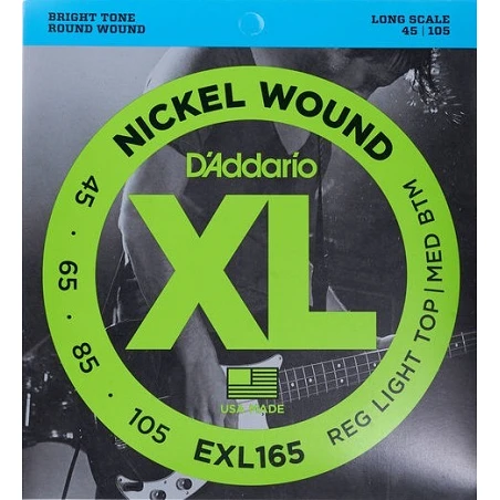 Daddario EXL165 Long Scale Cuerdas Bajo Eléctrico 45-105