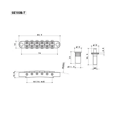 GOTOH GE103B-T TUNE-O-MATIC Bridge...