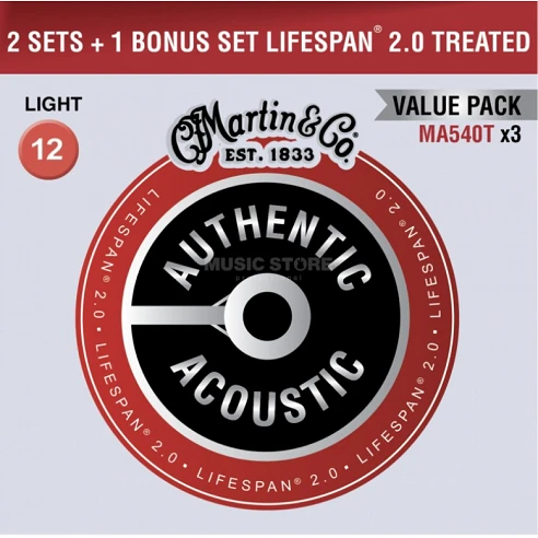 Martin MA540TPK3 Cuerdas Guitarra Acústica Pack 3 Unidades