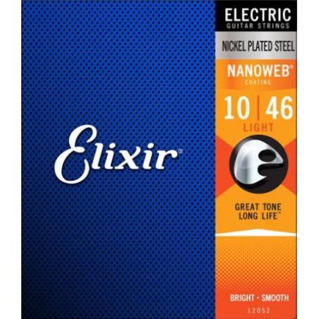 Elixir Nanoweb 12052 Cuerdas para Guitarra Eléctrica Light 10-46