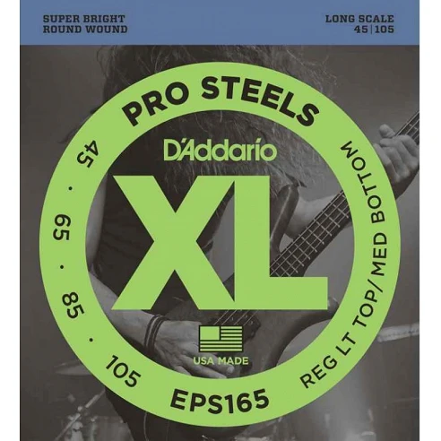 Daddario EPS165 ProSteels Bass cuerdas para bajo 45-105