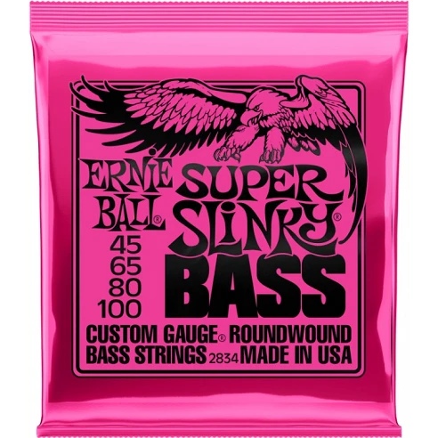Ernie Ball 2834 Super Slinky Bass Cuerdas Para Bajo 45-100