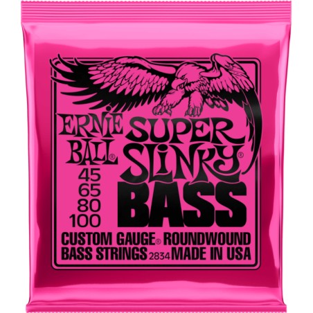 Ernie Ball 2834 Super Slinky Bass Cuerdas Para Bajo 45-100