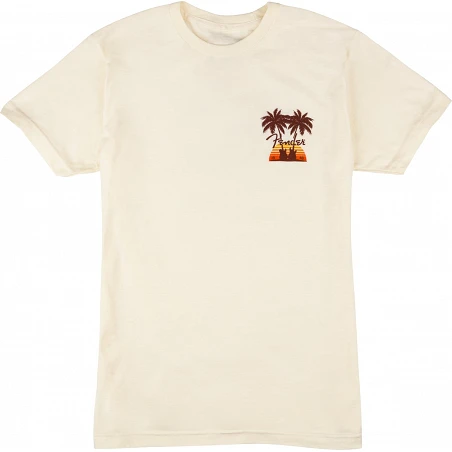 Fender Cami Twin Palms T-Shirt, Tan M