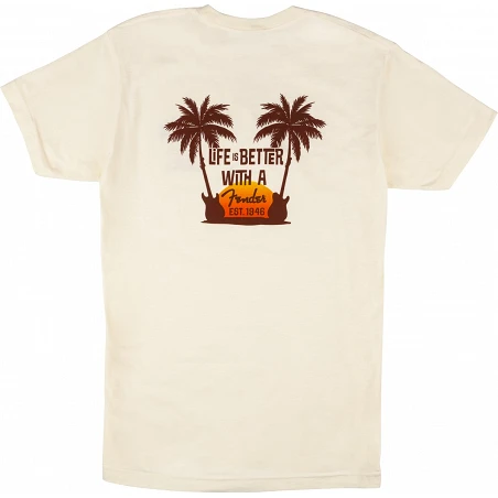 Fender Cami Twin Palms T-Shirt, Tan M