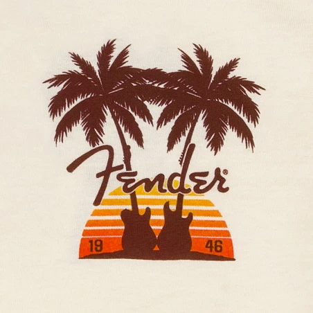 Fender Cami Twin Palms T-Shirt, Tan M