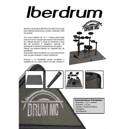 DRUM MC Alfombra para Batería Electrónica 1m x 1,50m