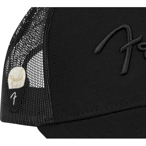 Fender Snap Back Pick Holder Hat Black Fender Snap Back Pick Holder Hat Black
