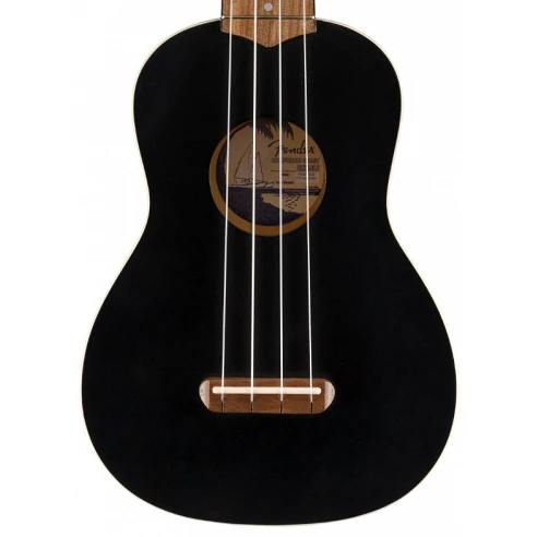 Fender Venice Soprano Uke, Walnut Fingerboard, Black