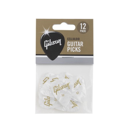 Gibson Pearloid White Heavy Pack 12 Púas APRW12-74M