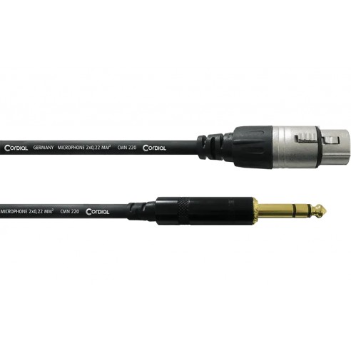 Cordial Cable de audio XLR Hembra/Jack Estéreo 6m