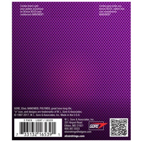 Elixir 12-53 Acoustic Nanoweb Pack 3