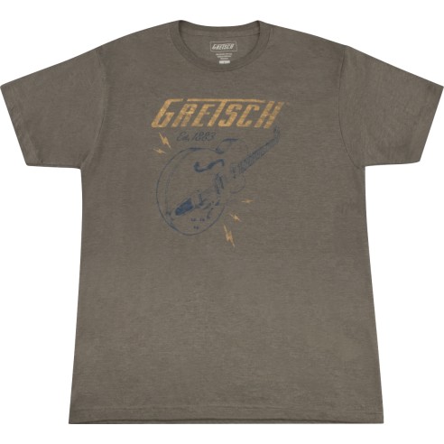 Gretsch Lightning Bolt T-Shirt Military Heather Green Talla L