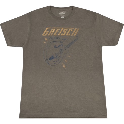 Gretsch Lightning Bolt T-Shirt Military Heather Green S