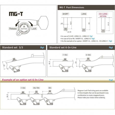 Gotoh SG381-07L-MG-T Dorado Clavijero de Bloqueo