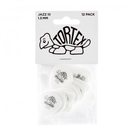 Dunlop Tortex Jazz III White 1,50 Pack 12 Unidades