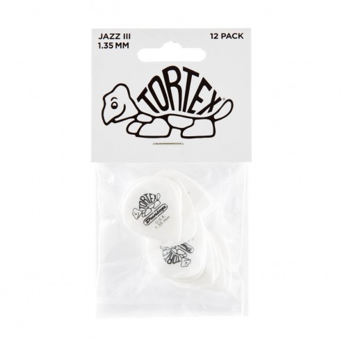 Dunlop Tortex Jazz III White 1,35 Pack 12 Unidades 478P-135