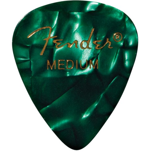 Fender Púas premium de celuloide 351 Medium Green Moto pack 12 Unid.