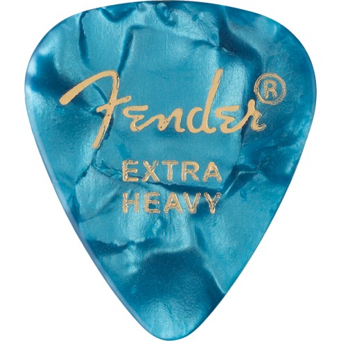 Fender Púas premium de celuloide 351 Extra Heavy Ocean Turquoise pack 12 Unid.