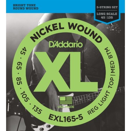Daddario EXL165-5 5 cuerdas para Bajo 45-135