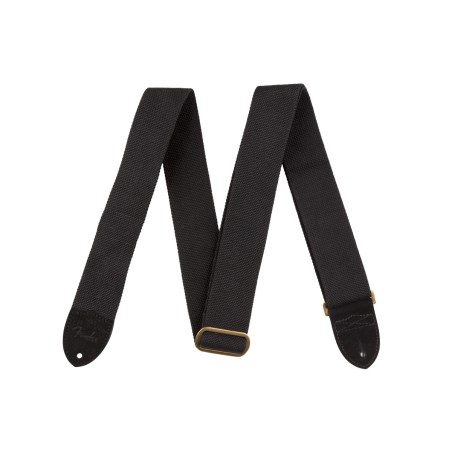 Fender Cotton - Leather Strap Black, 2"