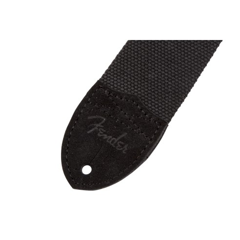 Fender Cotton - Leather Strap Black, 2"