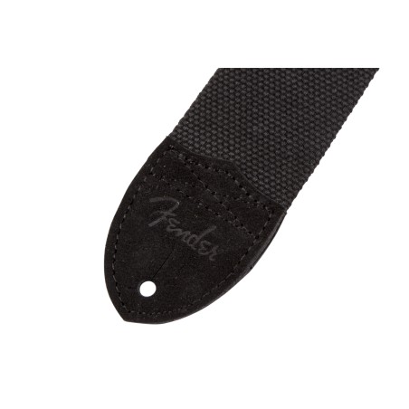 Fender Cotton - Leather Strap Black, 2"
