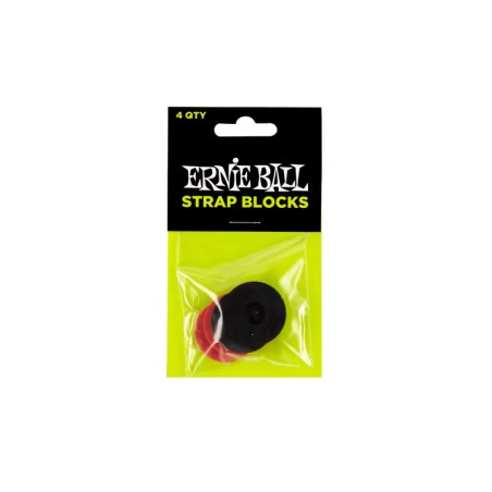 Ernie Ball Strap Blocks 4pcs Rojo y Negro