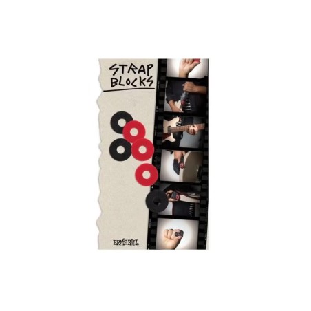 Ernie Ball Strap Blocks 4pcs Rojo y Negro